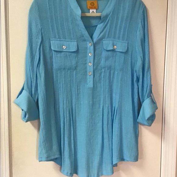 Ruby Rd - Aqua Blouse - Picture 1 of 3